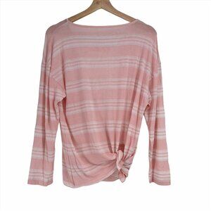 Blue life pink striped casual tee size small